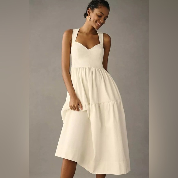 Anthropologie Dresses & Skirts - NWT Anthropologie Forever That Girl Denim White Long Midi Dress Size Medium